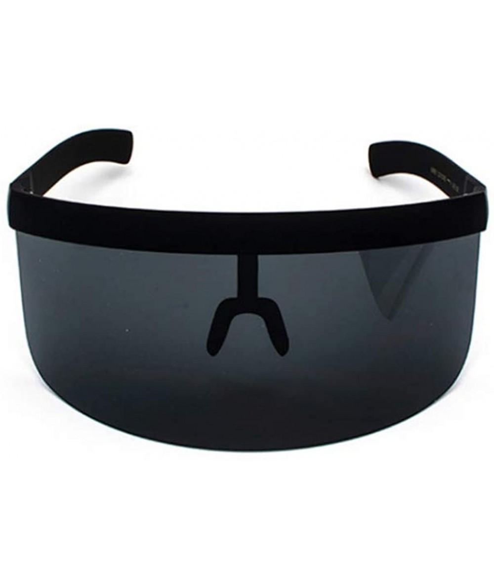 Rimless Visor Sunglasses - Women's oversized futuristic shades - 3 Grey - CK18X79643U $28.13