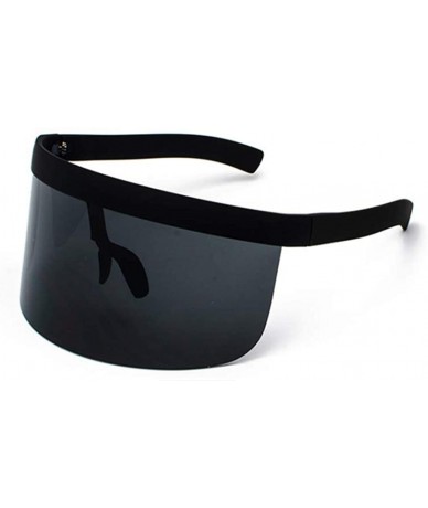 Rimless Visor Sunglasses - Women's oversized futuristic shades - 3 Grey - CK18X79643U $28.13