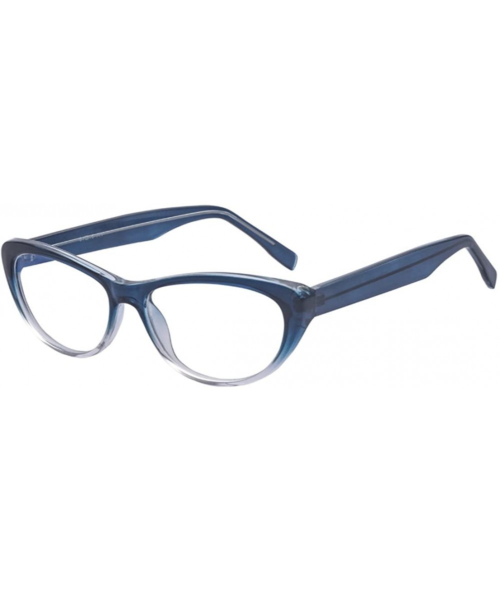 Cat Eye Super Cat Eye Glasses Vintage Inspired Mod Fashion Clear Lens Eyewear - Blue - CN18DAYHOD8 $18.21