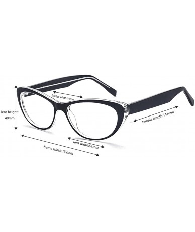 Cat Eye Super Cat Eye Glasses Vintage Inspired Mod Fashion Clear Lens Eyewear - Blue - CN18DAYHOD8 $18.21