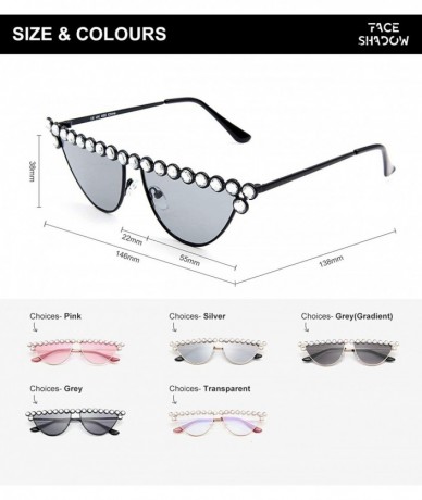 Cat Eye Cateye Rhinestone Sunglasses for Women Fashion Sparkling Crystal Sunglasses - Cat Eye Grey - CC18WQEOCOH $19.43