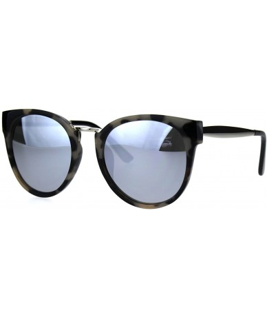 Cat Eye Womens Metal Bridge Plastic Horned Gothic Cat Eye Sunglasses - Tortoise Mirror - CD185OQ67TI $23.18