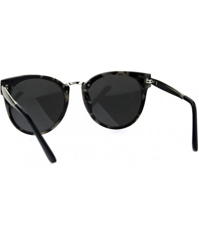 Cat Eye Womens Metal Bridge Plastic Horned Gothic Cat Eye Sunglasses - Tortoise Mirror - CD185OQ67TI $23.18