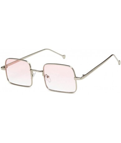 Rectangular Unisex Sunglasses Fashion Silver Pink Drive Holiday Rectangle Non-Polarized UV400 - Silver Pink - C718RI82U60 $18.50