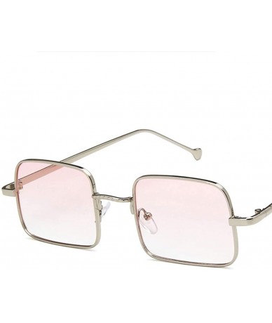 Rectangular Unisex Sunglasses Fashion Silver Pink Drive Holiday Rectangle Non-Polarized UV400 - Silver Pink - C718RI82U60 $18.50