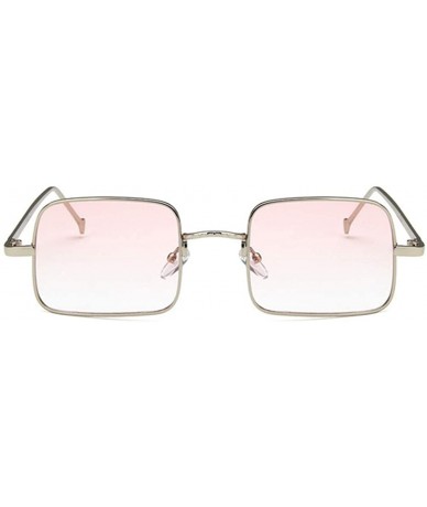 Rectangular Unisex Sunglasses Fashion Silver Pink Drive Holiday Rectangle Non-Polarized UV400 - Silver Pink - C718RI82U60 $18.50