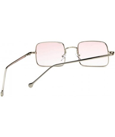 Rectangular Unisex Sunglasses Fashion Silver Pink Drive Holiday Rectangle Non-Polarized UV400 - Silver Pink - C718RI82U60 $18.50