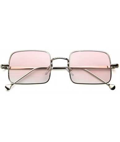 Rectangular Unisex Sunglasses Fashion Silver Pink Drive Holiday Rectangle Non-Polarized UV400 - Silver Pink - C718RI82U60 $18.50