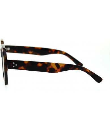 Rectangular Trendy Vintage Thick Plastic Rectangular Mobster Boyfriend Sunglasses - Tortoise Light Brown - CH18TU98KSE $23.50