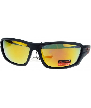 Oval Xloop Mens Sports Sunglasses Wrap Oval Rectangular Plastic Frame - Red - CW126HILK4P $18.43