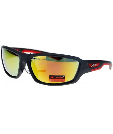 Oval Xloop Mens Sports Sunglasses Wrap Oval Rectangular Plastic Frame - Red - CW126HILK4P $18.43