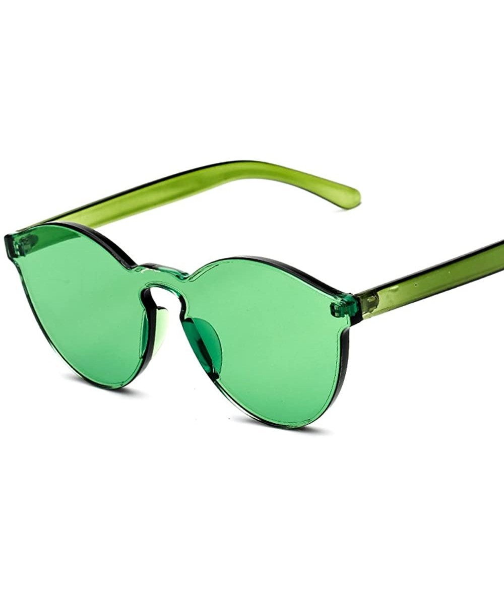 Rimless New Fashion Transparent Tinted Rimless Cat Eye Sunglasses For women - Green - CP183W7YSLN $19.21