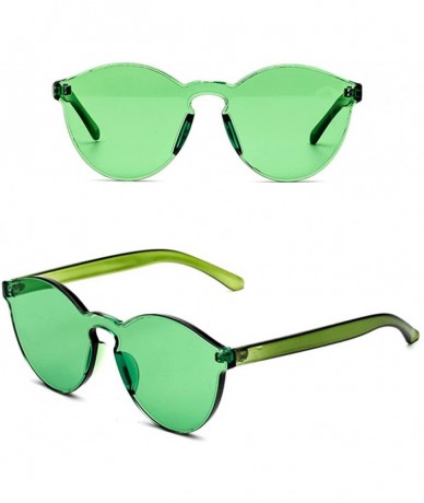 Rimless New Fashion Transparent Tinted Rimless Cat Eye Sunglasses For women - Green - CP183W7YSLN $19.21