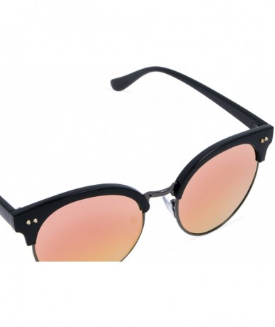 Oversized Fashion Sunglasses for Woman and Men (100% UV Protection) - Clubmaster - Red Mirrored - CE18GIMI7RU $50.26