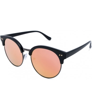 Oversized Fashion Sunglasses for Woman and Men (100% UV Protection) - Clubmaster - Red Mirrored - CE18GIMI7RU $50.26