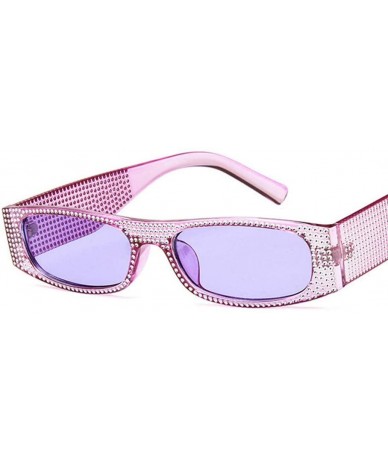 Square Sunglasses-Pearl Rivet Rectangle Sunglasses Luxury Sun Cover Summer Fashion Casual Glasses (I) - I - CS18R8GAHA0 $17.19