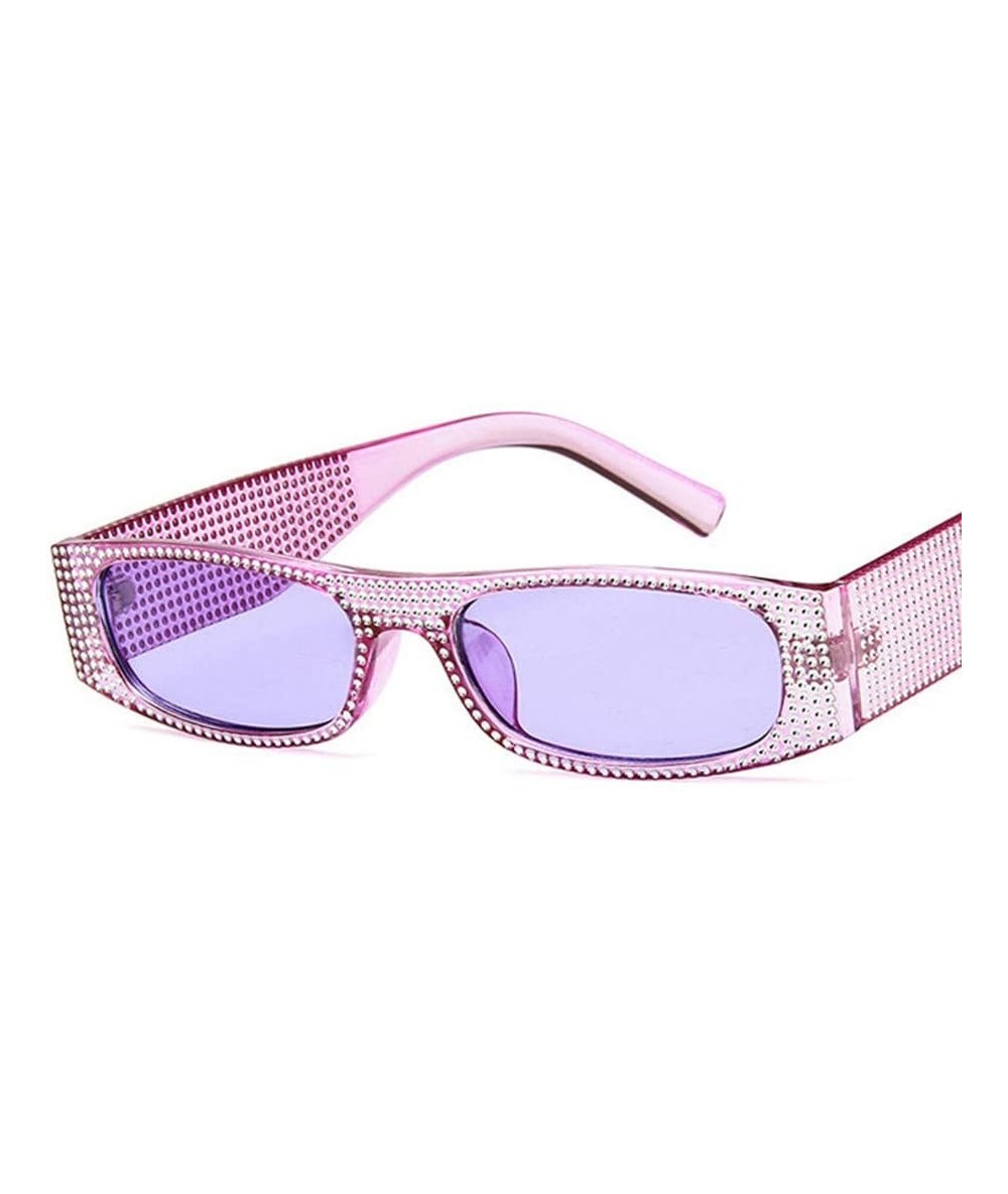 Square Sunglasses-Pearl Rivet Rectangle Sunglasses Luxury Sun Cover Summer Fashion Casual Glasses (I) - I - CS18R8GAHA0 $17.19