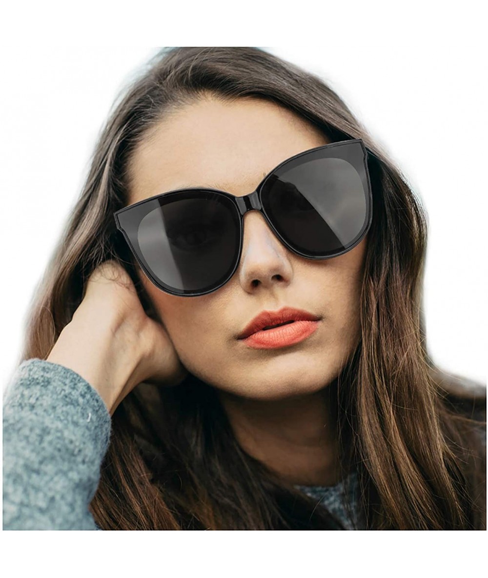 Round Polarized Oversized Protection Sunglasses - Black - C7189Y8ARXN $39.05