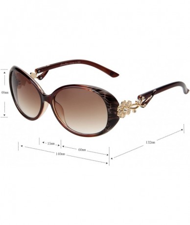 Oval Fashion Oversized Women Uv400 Protection Polarized Lady Sunglasses Gold Flower Full Frame Sunglasses Gd103 - C811K96QD21...