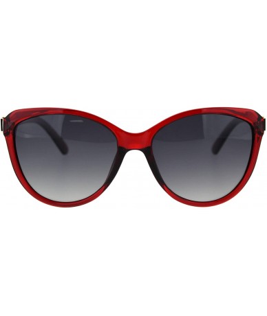 Square Polarized Lens Square Black Gem Stone Jewel Butterfly Sunglasses - Red Smoke - CE18TLZ4QA4 $26.63