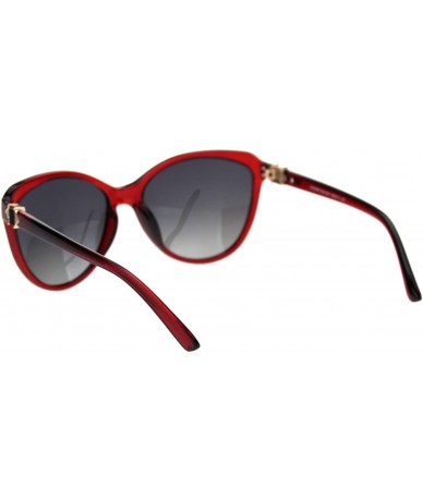 Square Polarized Lens Square Black Gem Stone Jewel Butterfly Sunglasses - Red Smoke - CE18TLZ4QA4 $26.63