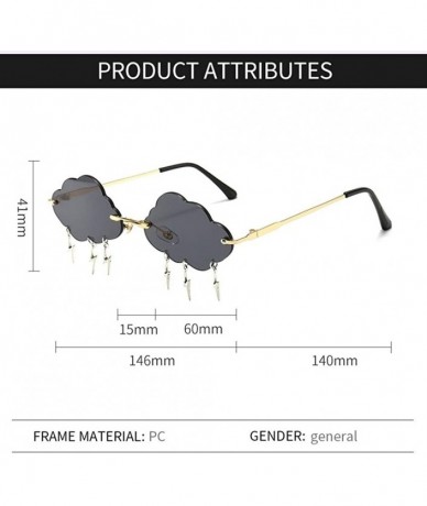 Rimless Cloud Lightning Sunglasses Women Rimless Storm Shaped Shades UV Protection - C4 - CR190NAT2IT $21.55