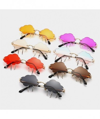 Rimless Cloud Lightning Sunglasses Women Rimless Storm Shaped Shades UV Protection - C4 - CR190NAT2IT $21.55