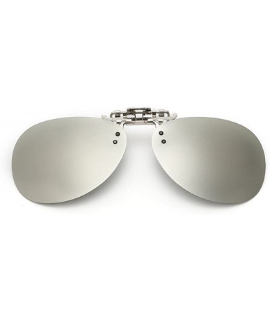 Oversized Oversized Clip on Night Vision Glasses Polarized Sunglasses Clip-on Glasses - Silver - CJ18E9QT8NG $17.89