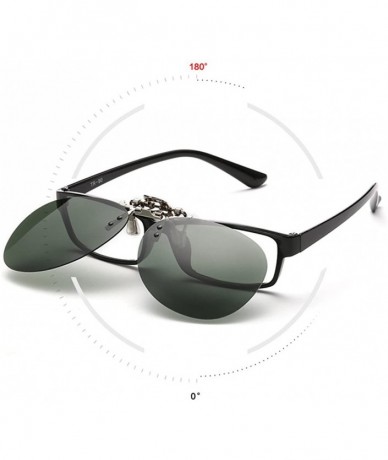 Oversized Oversized Clip on Night Vision Glasses Polarized Sunglasses Clip-on Glasses - Silver - CJ18E9QT8NG $17.89