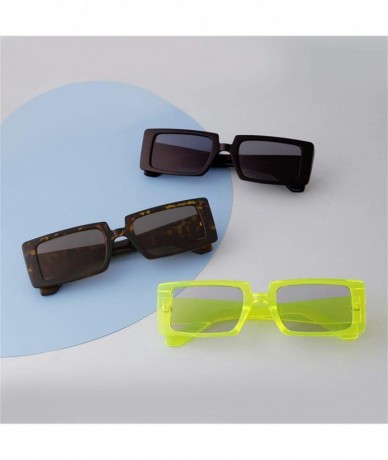 Shield Rectangle Sunglasses Women Fashion Sunglasses Square Wide Frame - Black - C4196N6Q798 $20.41