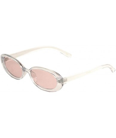 Oval Wide Oval Retro Thick Side Sunglasses - Clear - C3197R32R3C $26.56