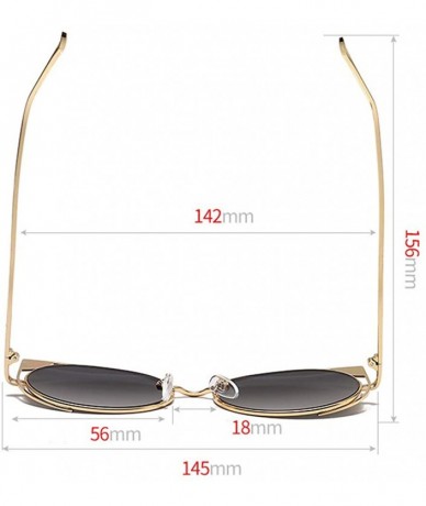 Semi-rimless Vintage Cat Eye Sunglasses Hipster Metal Frame Women Eyeglasses Retro Eyewear Fashion Radiation Protection - CJ1...