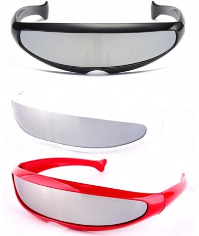 Goggle 3 Pack Futuristic Cyclops Monoblock Shield Sunglasses UV400 - Bwr - CY18GQKK66G $43.89