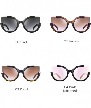 Round Oversized Cat Eye Sunglasses for Women Fashion Retro Style MS51807 - Demi - CW18RWQUHLI $24.09