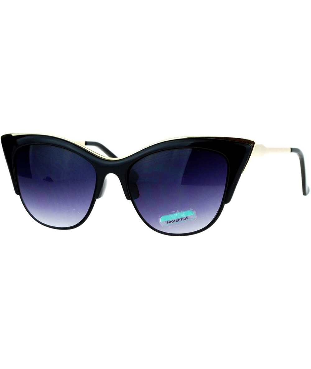 Cat Eye Womens Gothic Point Tip Cat Eye Sunglasses - Black Smoke - CW12I79P8X1 $22.11