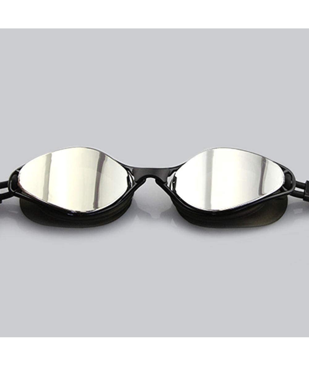 Goggle Youth Children Goggles Anti-Fog Swimming Glasses - Black Silver Plated - CT18YYY27AK $54.50