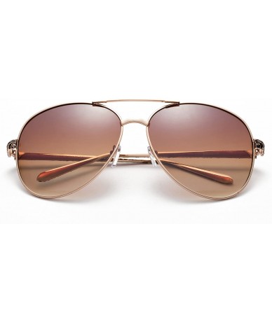 Aviator Morongo" - Aviator Classy Design Vintage Fashion Sunglasses for Men and Women - Gold/Brown - CF12M436H8B $19.20