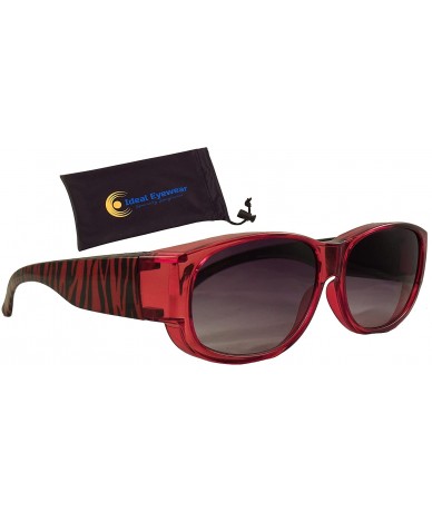 Oval Animal Print Fit Over Sunglasses Wear Over Prescription Glasses - Over Eyeglasses - Case Included - CC120LOGRZ3 $27.51