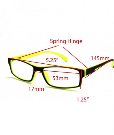 Rimless 6904 Semi-Rimless Flexie Reading Glasses NEW COLOR (z4 matte black yellow 2 tone- 1.25) - CD18EWTNM6Y $34.68