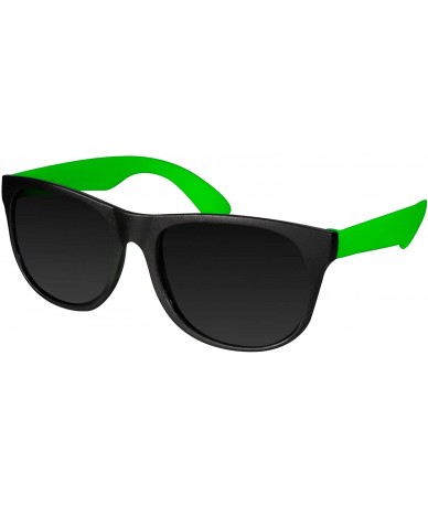 Square Retro Neon Colorful Arm Sunglasses for Adults Kids Party Favors - 12 Pack - Green - CW11FNMWVCR $25.51