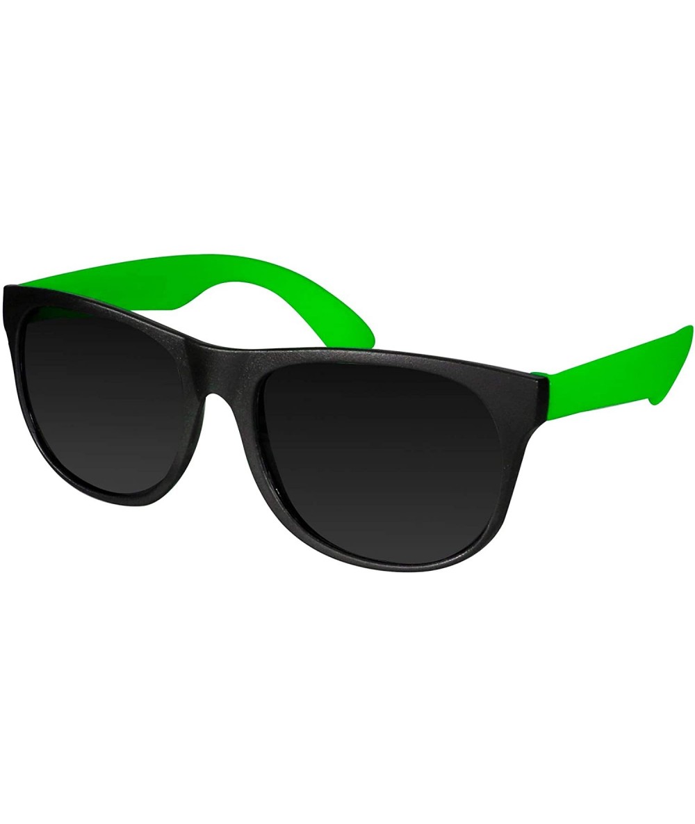 Square Retro Neon Colorful Arm Sunglasses for Adults Kids Party Favors - 12 Pack - Green - CW11FNMWVCR $25.51