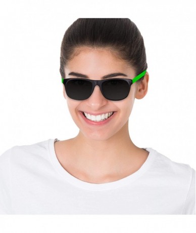 Square Retro Neon Colorful Arm Sunglasses for Adults Kids Party Favors - 12 Pack - Green - CW11FNMWVCR $25.51