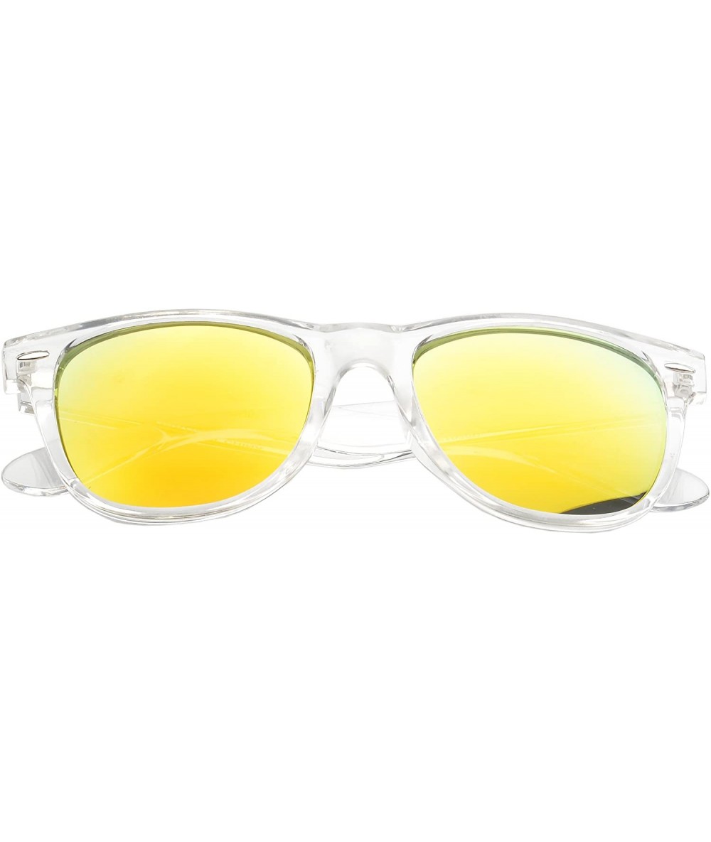 Square Ice-Cold Retro Square Sunglasses Reflection Mirror Lens Series UV400 - Orange - C911NUXSCGF $18.36