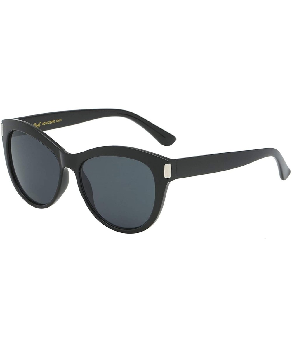 Oval Pouch Giselle Exquisite Butterfly Frame Women's Sunglasses - 22253-black-frame-smoke-lens - CV18ROLTAO0 $18.56