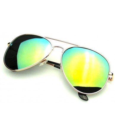 Aviator Aviator Sunglasses Vintage Mirror Lens New Men Women Fashion Frame Retro Pilot - Polarized Lens - Gold - CN12NSRRZ0G ...