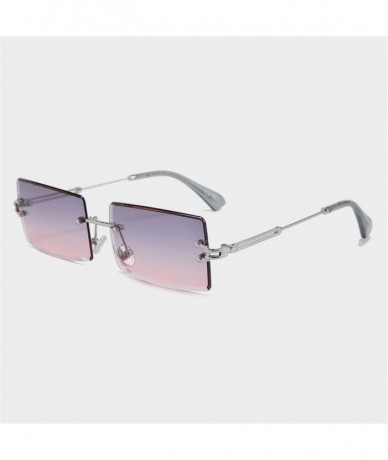 Rimless Rimless Square Sunglasses for Women - Silvergrey1 - C018AY252N4 $17.98