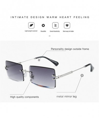 Rimless Rimless Square Sunglasses for Women - Silvergrey1 - C018AY252N4 $17.98