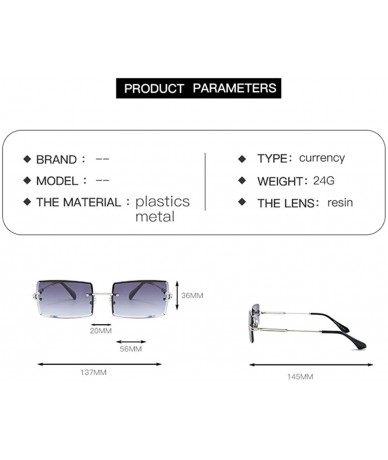 Rimless Rimless Square Sunglasses for Women - Silvergrey1 - C018AY252N4 $17.98