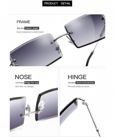 Rimless Rimless Square Sunglasses for Women - Silvergrey1 - C018AY252N4 $17.98