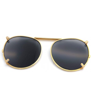 Aviator Clip On- Flip Up- Adjustable Spring Clip on- Driving Lens - F1 Small Size Round / Smoke Lens Gold - CO18WWIEGH2 $26.90